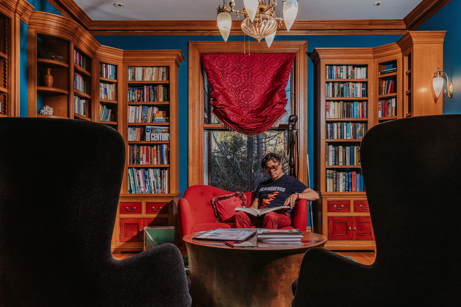 Derrick Rossi, the founder of Moderna, in his home