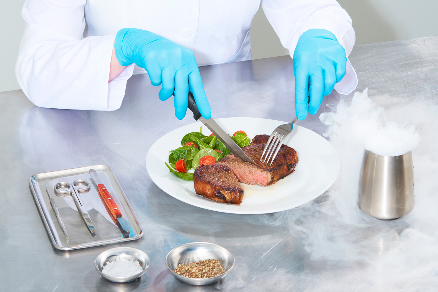 A photo of lab-grown meat on a plate