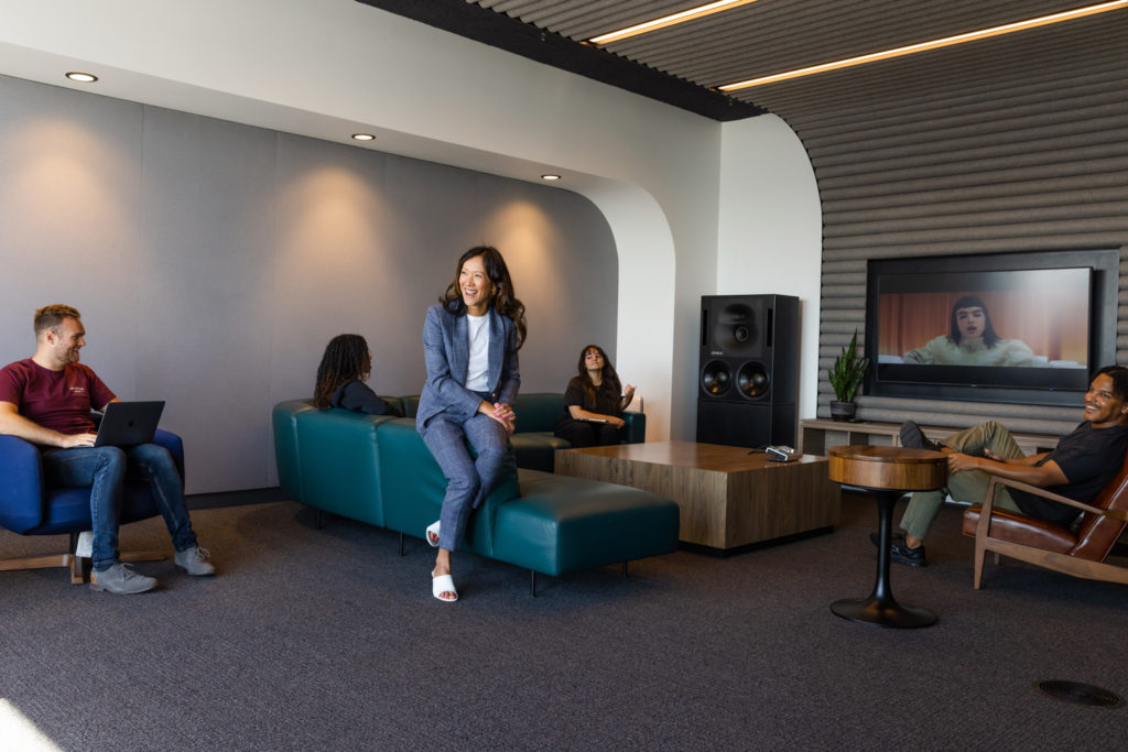 A photo of an open-concept workspace inside Universal Music Canada 