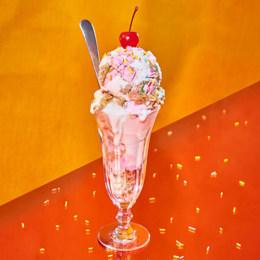 A photo of an ice cream sundae