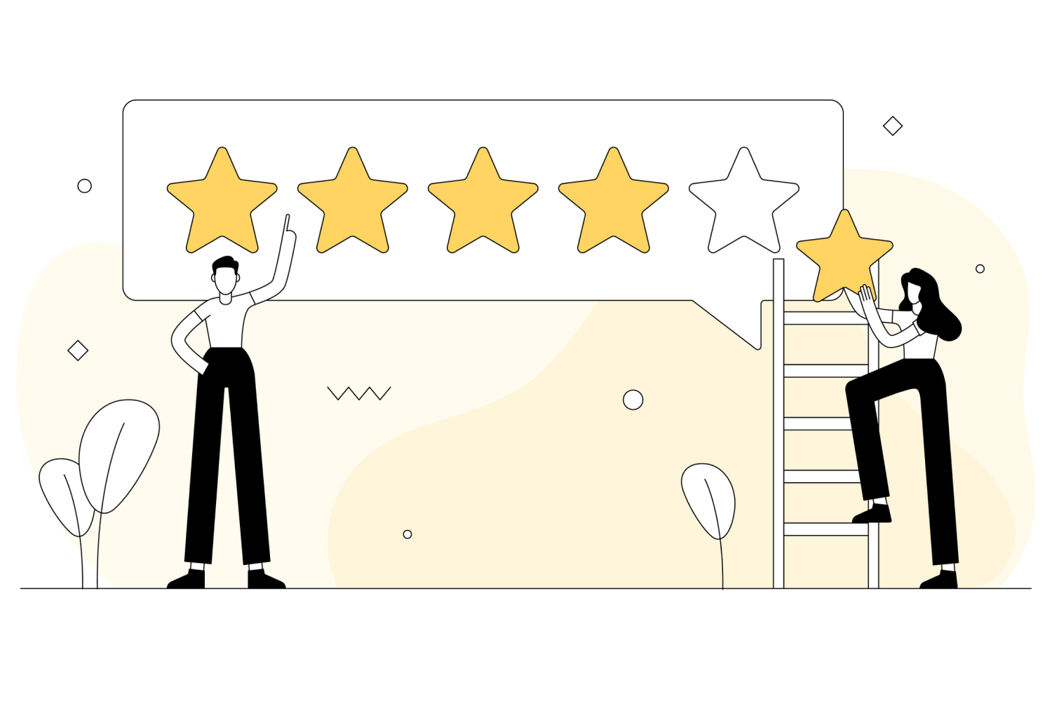 Stock illustration depicting how to improve your glassdoor rating