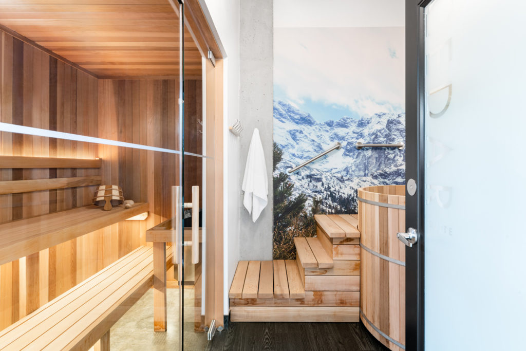 The sauna and outdoor plunge pool at Ritual sap in Victoria, B.C. 