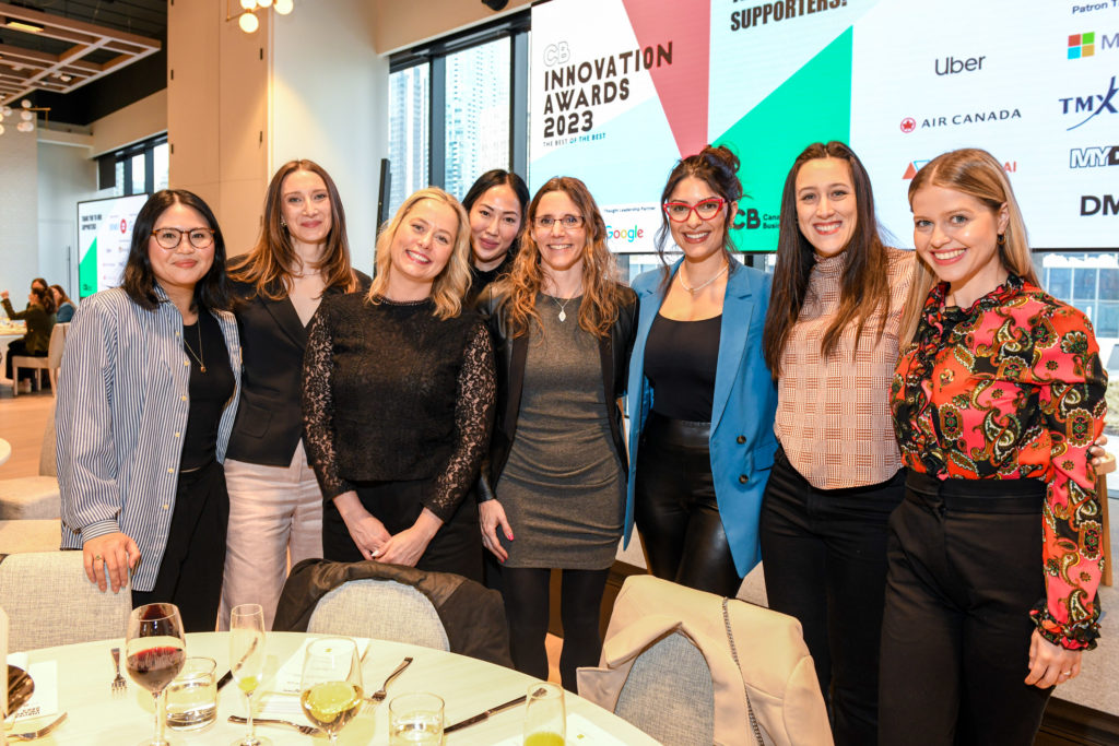 Charlotte Herrold, editor-in-chief, Canadian Business (second from left) and Laura Hensley, digital director, Canadian Business (right) with guests. 