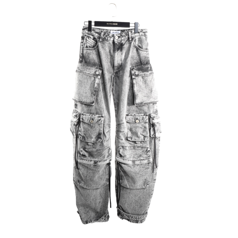 A pair of grey cargo pants