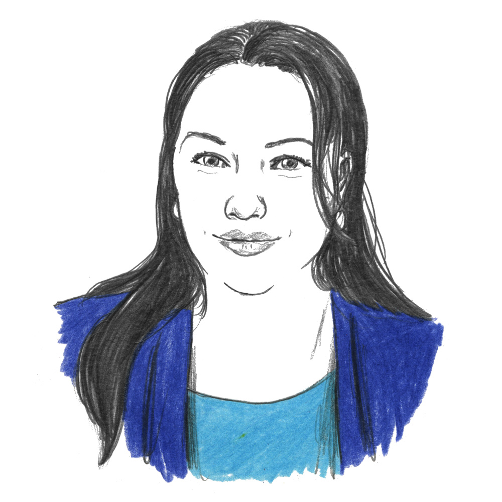 An illustration of Jodie Lobana, chair of the McMaster Artificial Intelligence Society advisory board, by David Sparshott