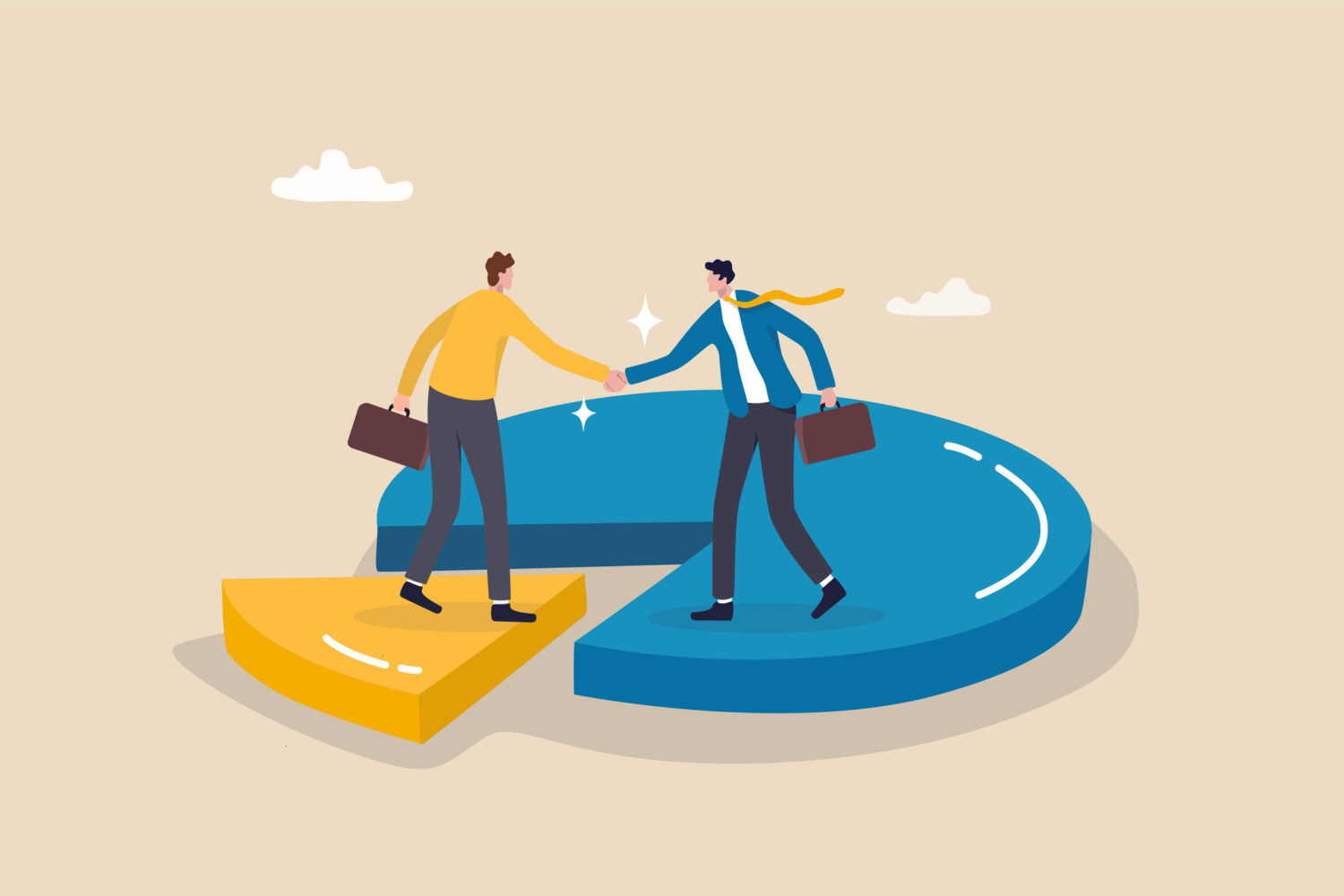 Business people forming trust